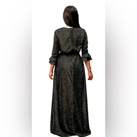 DEVORAH'S SECRET Maxi Dress Bell Black Sparkle - Picture 4 of 4